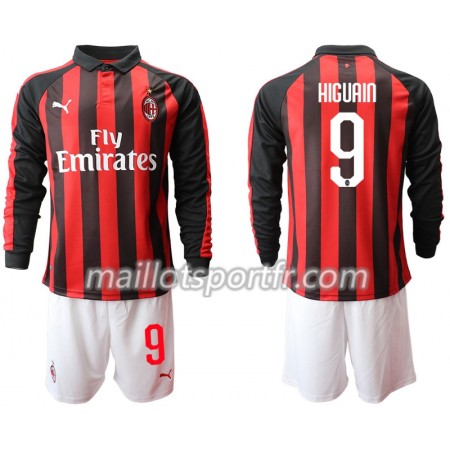 Maillot de Foot AC Milan HIGUAIN 9 Enfant Domicile 2018/19 ML